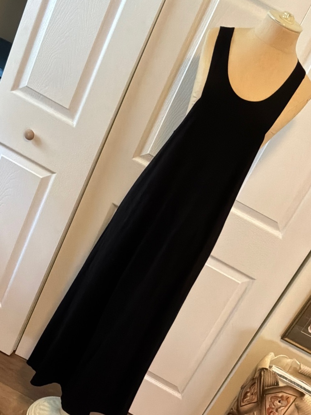 Sloan Symington Los Angeles Sleeveless Black Maxi Dress with Scoop Neck